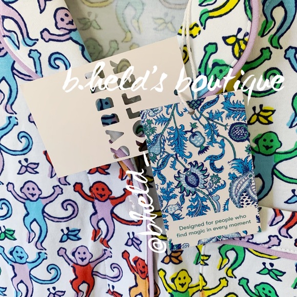 Roller Rabbit Disco Monkey Polo Pajamas in Rainbow Size X-Small XS New NWT - Picture 4 of 16